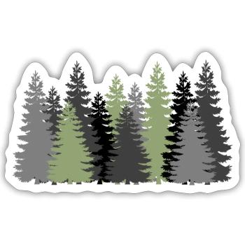 baum tree baumstamm wald forest woods168 - Sticker Größe S (10 x 10 cm) - Mattweiß - Vorne