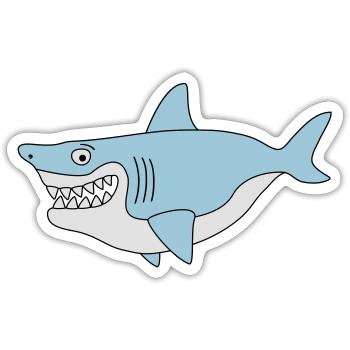 Shark smile - Sticker size S (10 x 10 cm) - white matte - Front