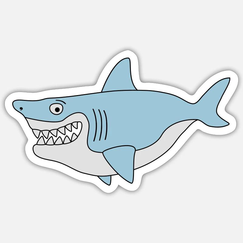 Shark smile - Sticker size S (10 x 10 cm) - white matte