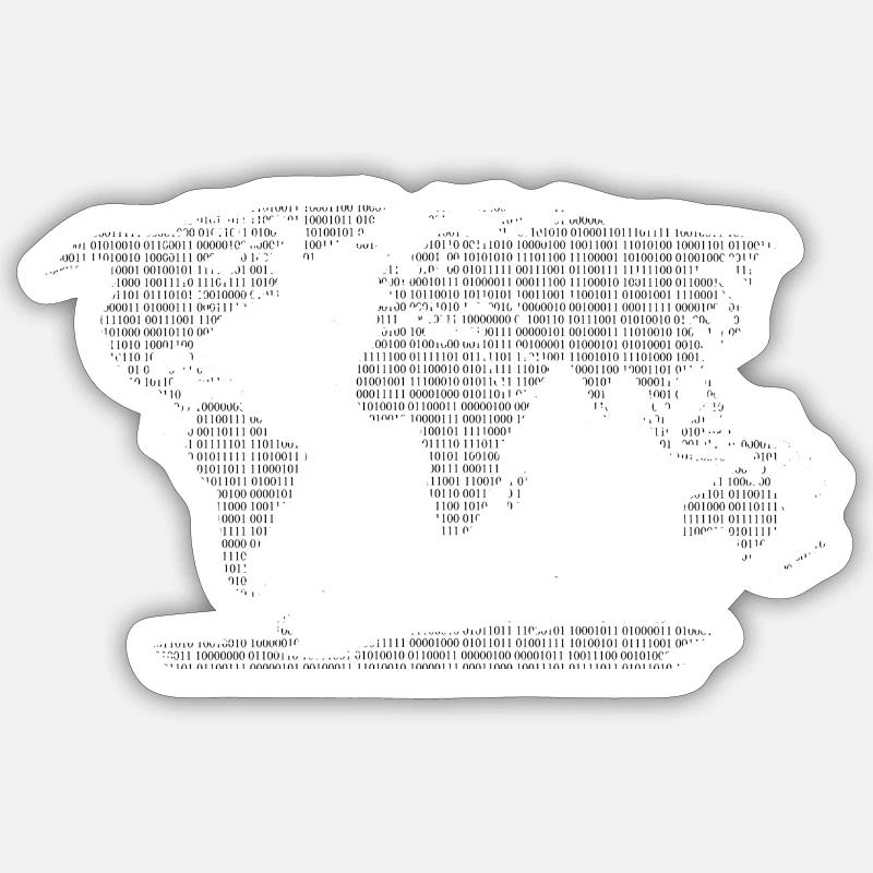 binary, world Sticker size S (10 x 10 cm)