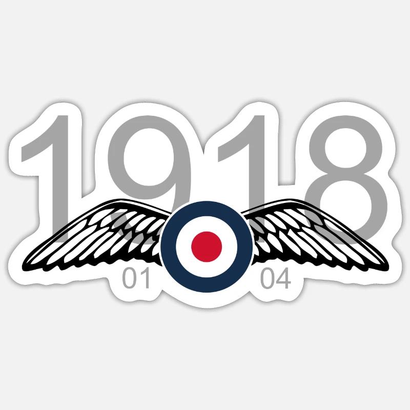 1918RAF/1802 - Sticker taille S (10 x 10 cm) - blanc mat
