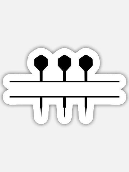 Pfeile Dart Text - Sticker Größe S (10 x 10 cm) - Mattweiß