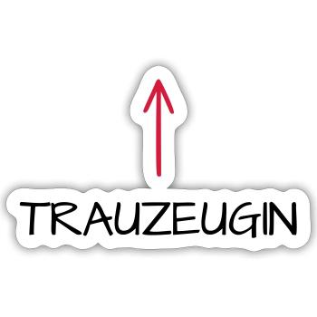 Trauzeugin Junggesellenabschied Pfeil - Sticker Größe S (10 x 10 cm) - Mattweiß - Vorne