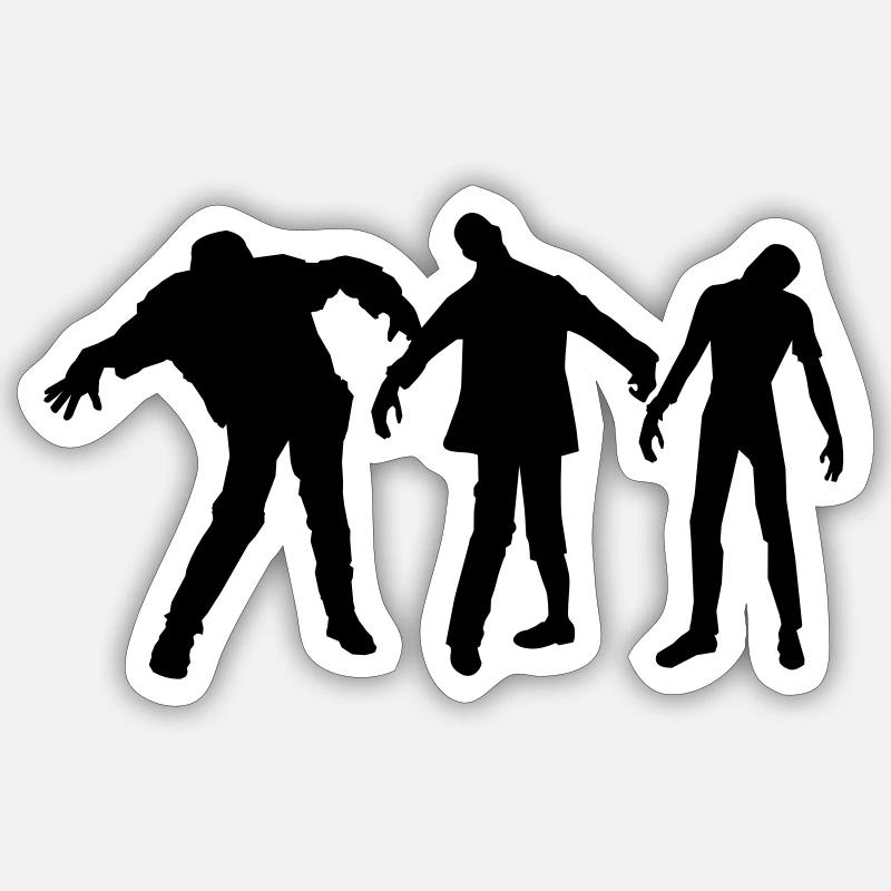 zombies - Sticker Größe S (10 x 10 cm) - Mattweiß