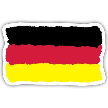 black red gold Germany flag Germany - Sticker size S (10 x 10 cm) - white matte - Front
