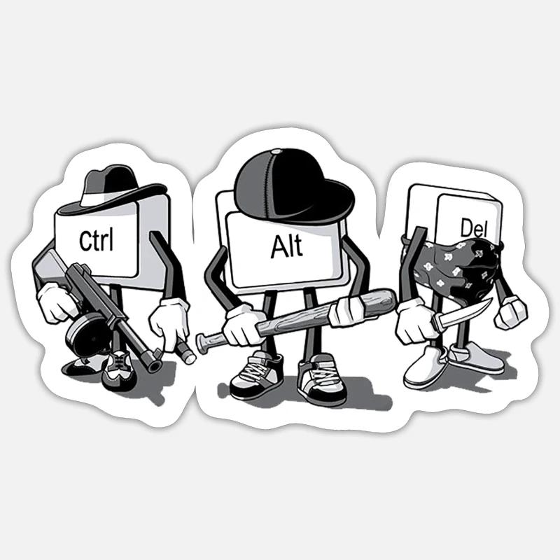 Mafia informatique - Sticker taille S (10 x 10 cm) - blanc mat