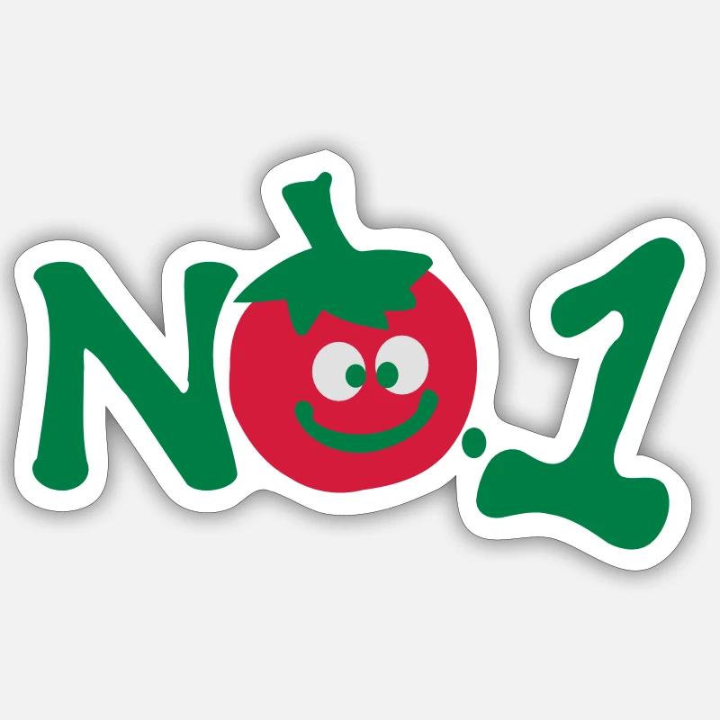 Nummer 1 tomate - Sticker Größe S (10 x 10 cm) - Mattweiß
