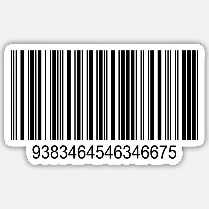 Barcode / Strichcode in Schwarz mit Zahlen - Sticker Größe S (10 x 10 cm) - Mattweiß