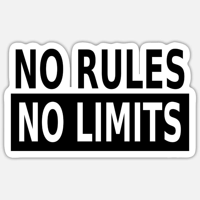 No Rules No Limits - Sticker size S (10 x 10 cm) - white matte