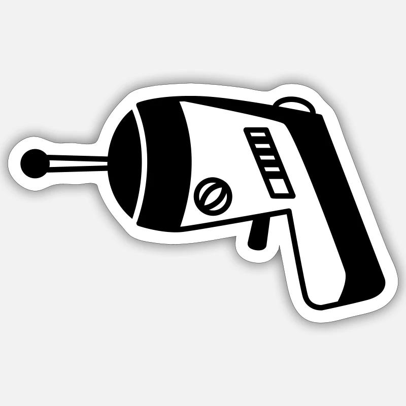 Phaser - Laserpistole - Sticker size S (10 x 10 cm) - white matte