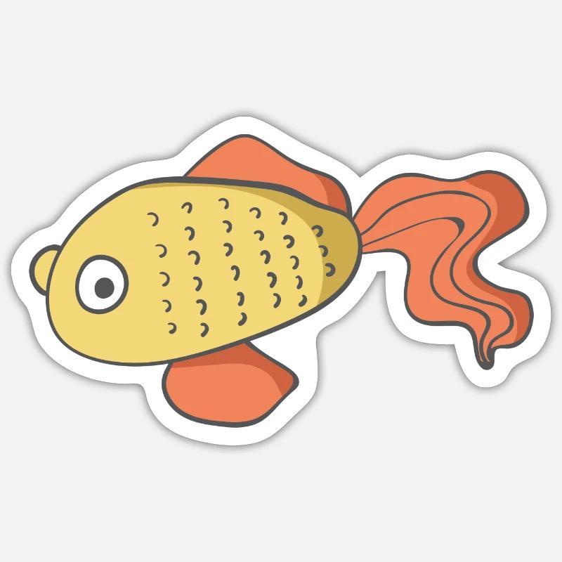 Poisson - Sticker taille S (10 x 10 cm) - blanc mat