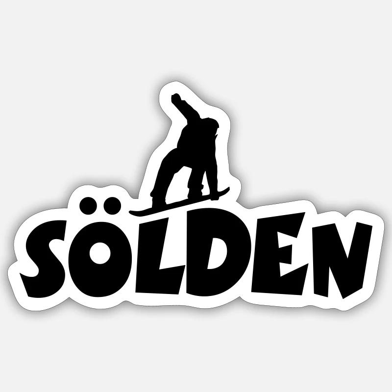 Sölden Snowboarding - Sticker size S (10 x 10 cm) - white matte