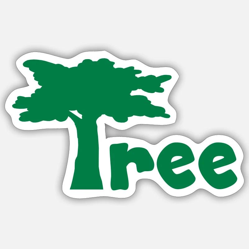 Baum - Sticker Größe S (10 x 10 cm) - Mattweiß