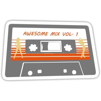 Awesome Mix Vol. 1 - Sticker Größe S (10 x 10 cm) - Mattweiß - Vorne