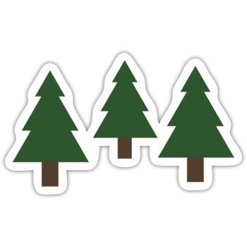 fir trees - Sticker size S (10 x 10 cm) - white matte - Front