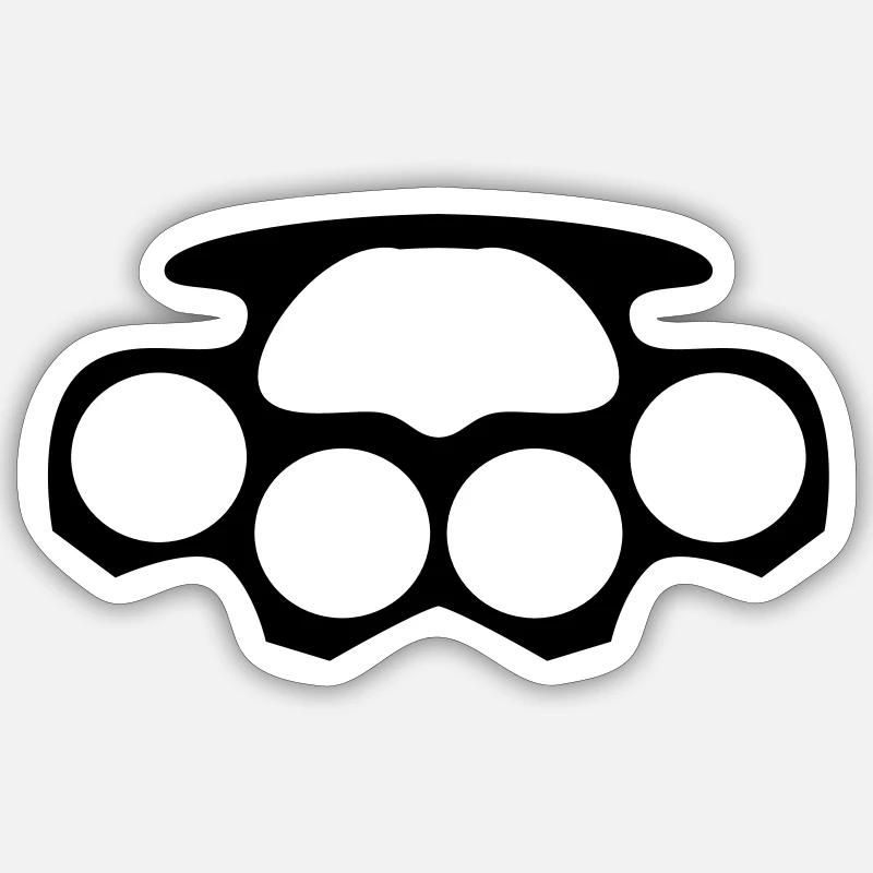 brass knuckles - Sticker size S (10 x 10 cm) - white matte