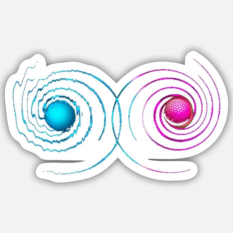 Vibration vibration objects sphere dimension - Sticker size S (10 x 10 cm) - white matte