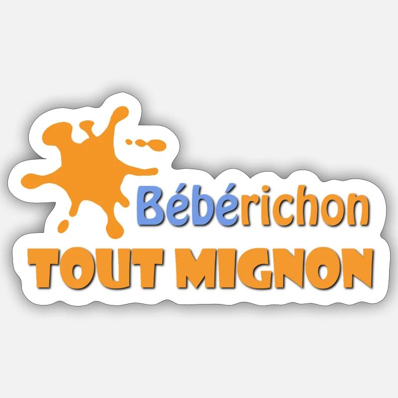 beberichon - Sticker taille S (10 x 10 cm) - blanc mat