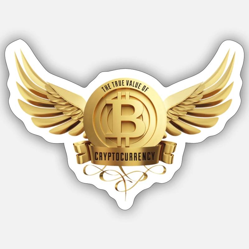 Kryptocurency Bitcoin - Sticker taille S (10 x 10 cm) - blanc mat