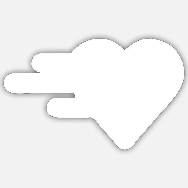 Coeur avec des lignes - Sticker taille S (10 x 10 cm) - blanc mat