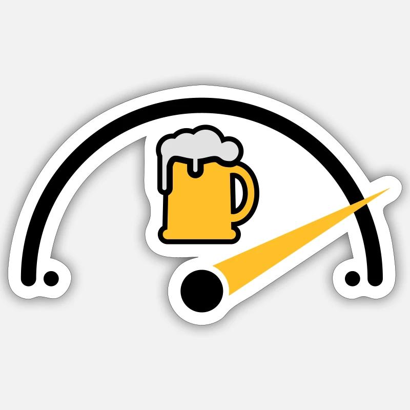 Beer full - Sticker taille S (10 x 10 cm) - blanc mat