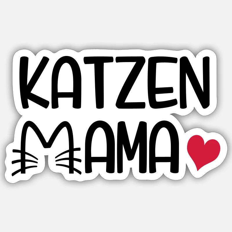 Chats Maman - Sticker taille S (10 x 10 cm) - blanc mat