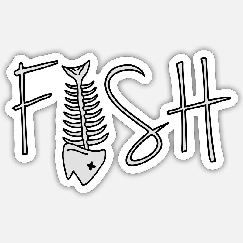 Fish - Sticker size S (10 x 10 cm) - white matte