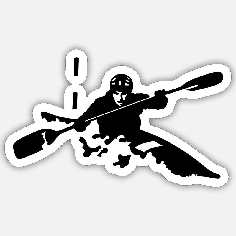 kayak - Sticker taille S (10 x 10 cm) - blanc mat