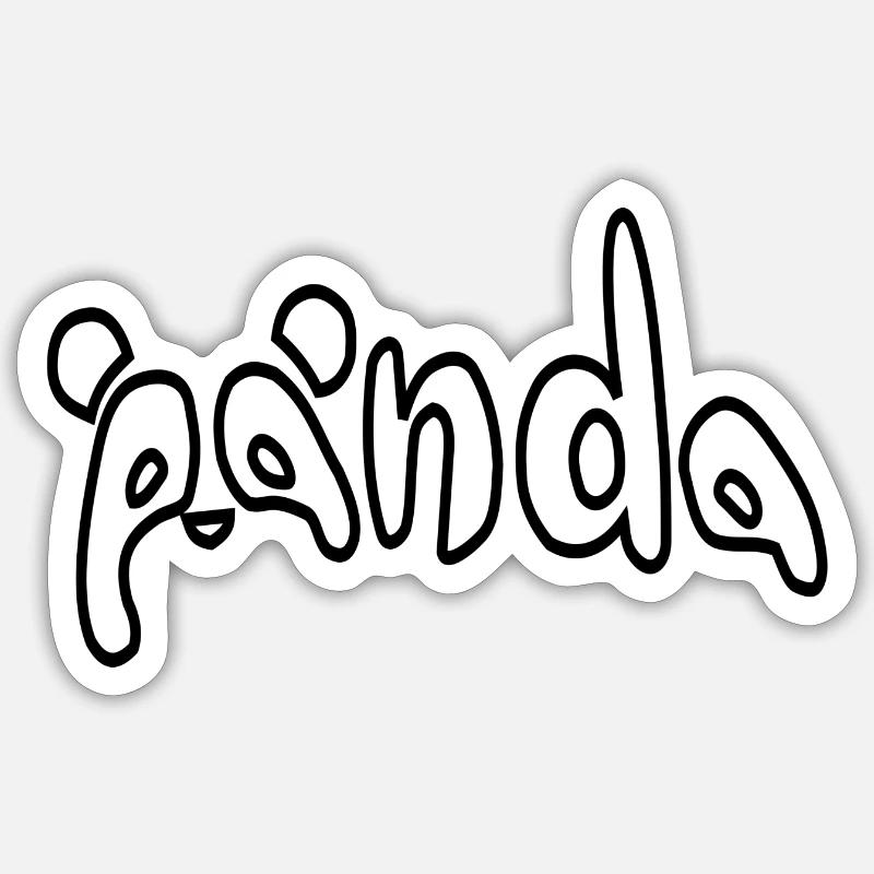 Lettrage panda - Sticker taille S (10 x 10 cm) - blanc mat