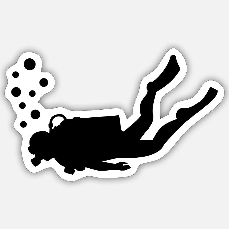 Scuba diver Sticker size S (10 x 10 cm)