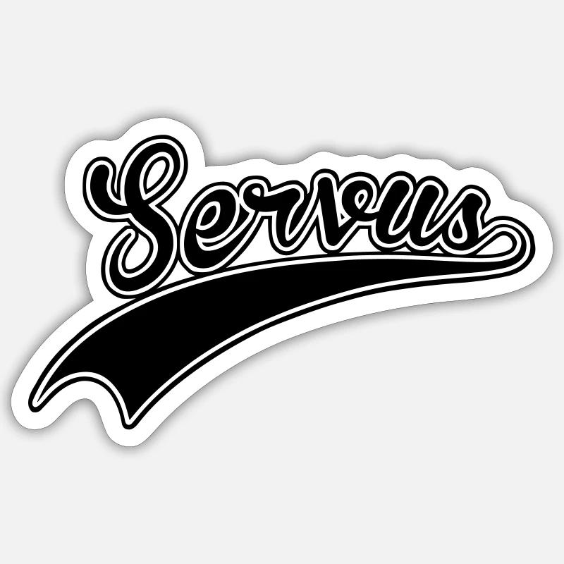Servus Swash - Sticker Größe S (10 x 10 cm) - Mattweiß