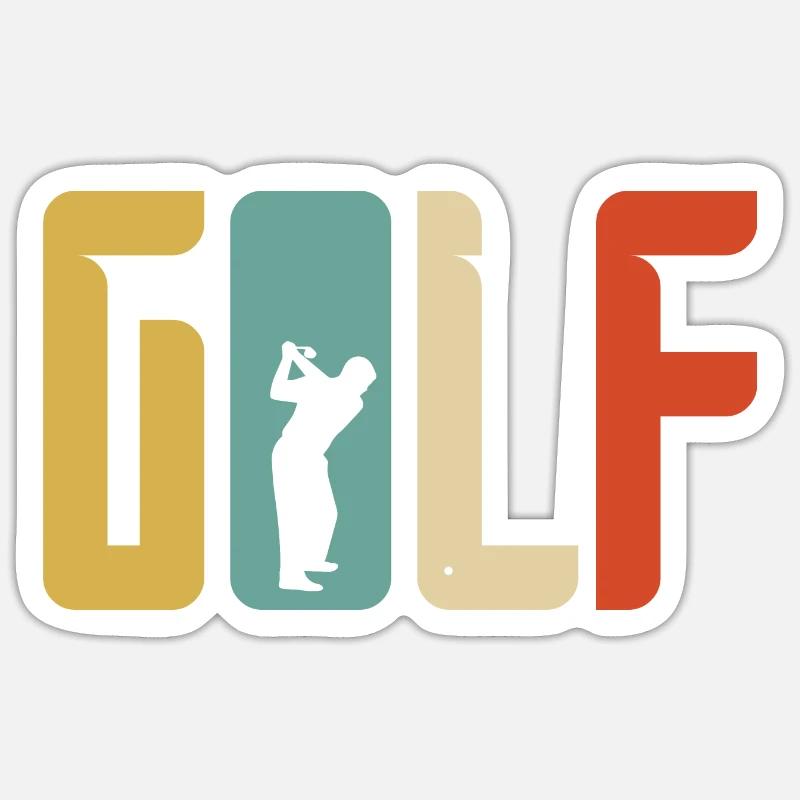 Golf Geschenk Retro Abschlag Sticker Größe S (10 x 10 cm)