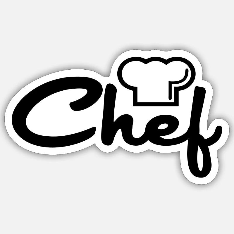 Chef - Sticker taille S (10 x 10 cm) - blanc mat