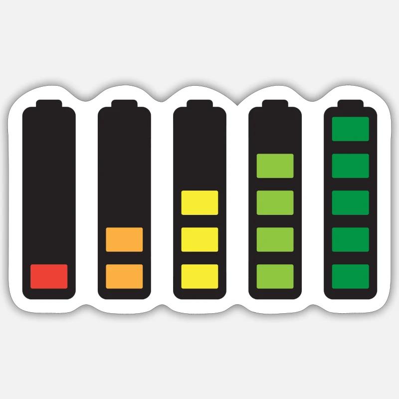 batterie - Sticker taille S (10 x 10 cm) - blanc mat