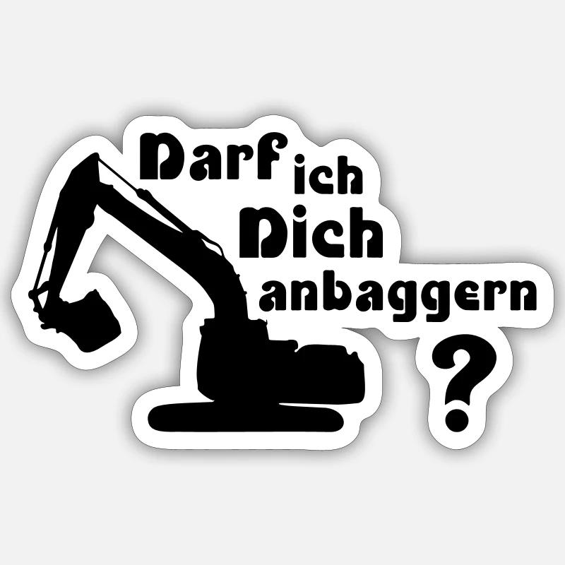 Darf ich Dich anbaggern? Sticker Größe S (10 x 10 cm)