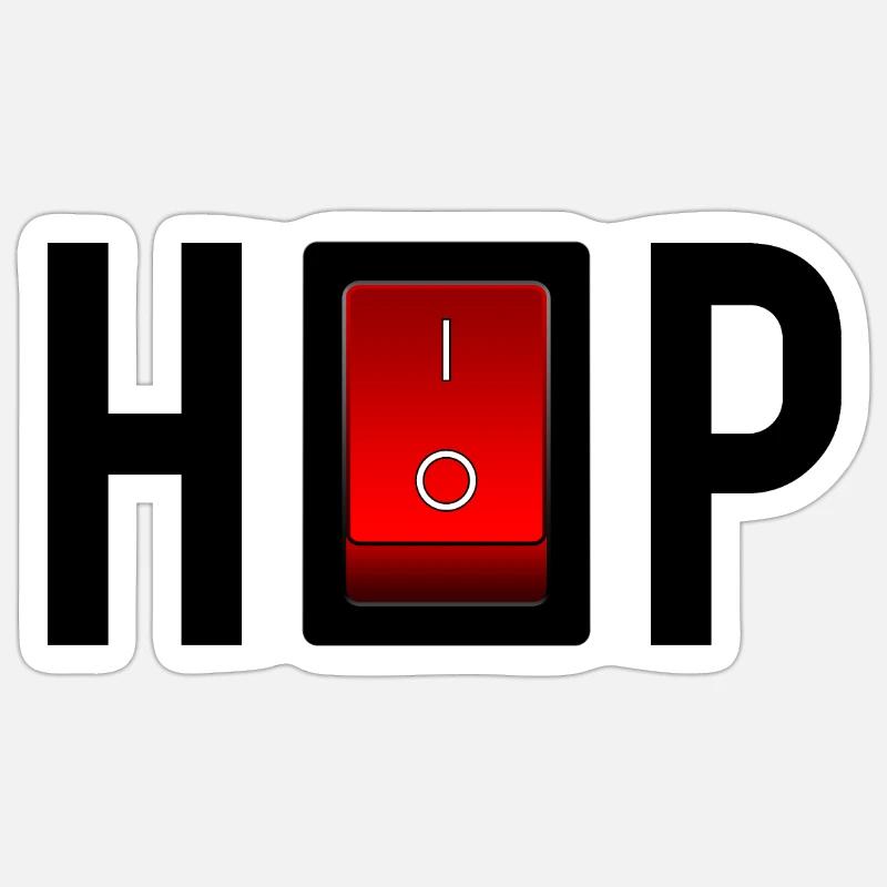 on off switch, hip hop, on off switch, rap - Sticker size S (10 x 10 cm) - white matte