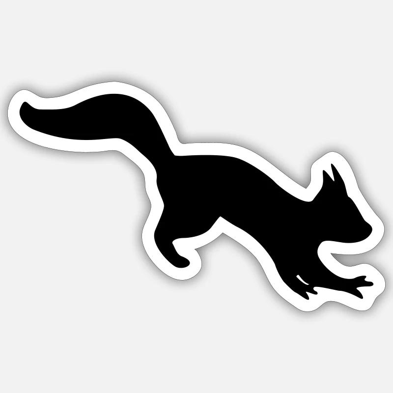 bouncing agile squirrel silhouette Sticker size S (10 x 10 cm)