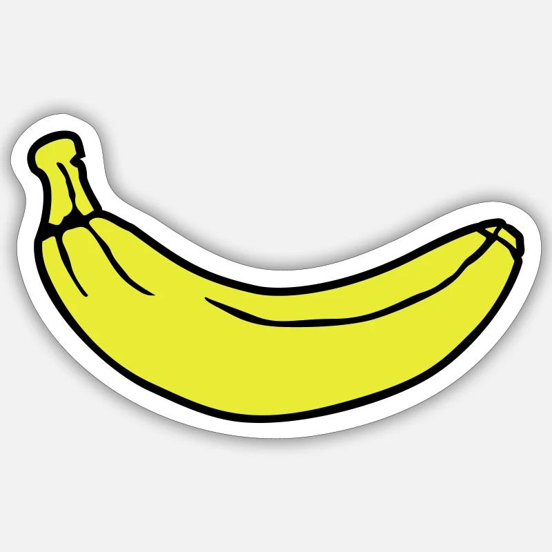 Banana - Banane - Sticker Größe S (10 x 10 cm) - Mattweiß