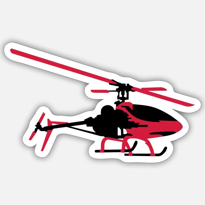 helicopter model - Sticker size S (10 x 10 cm) - white matte