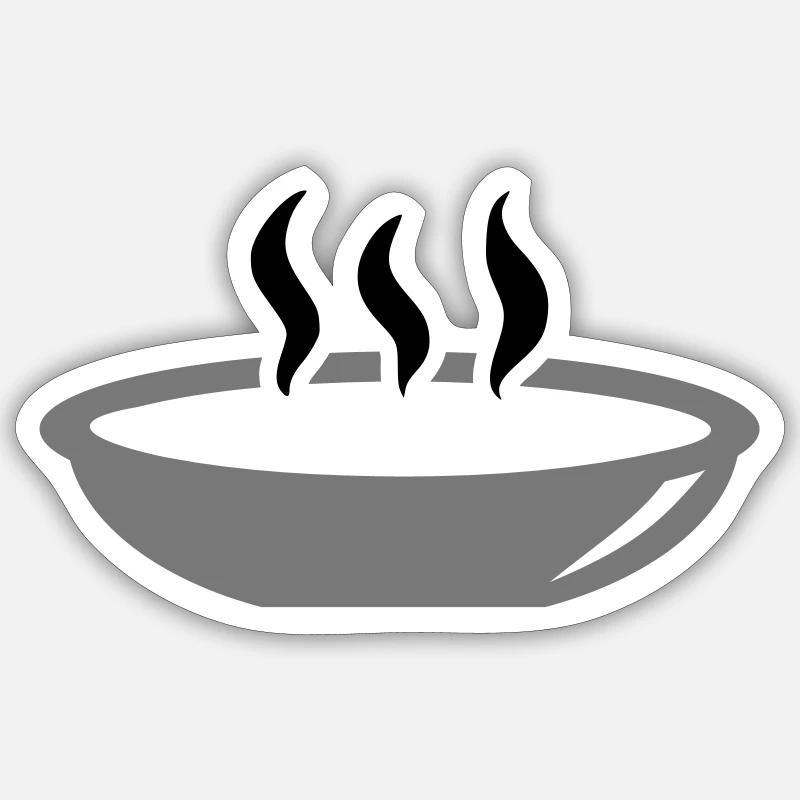Soupe - Sticker taille S (10 x 10 cm) - blanc mat