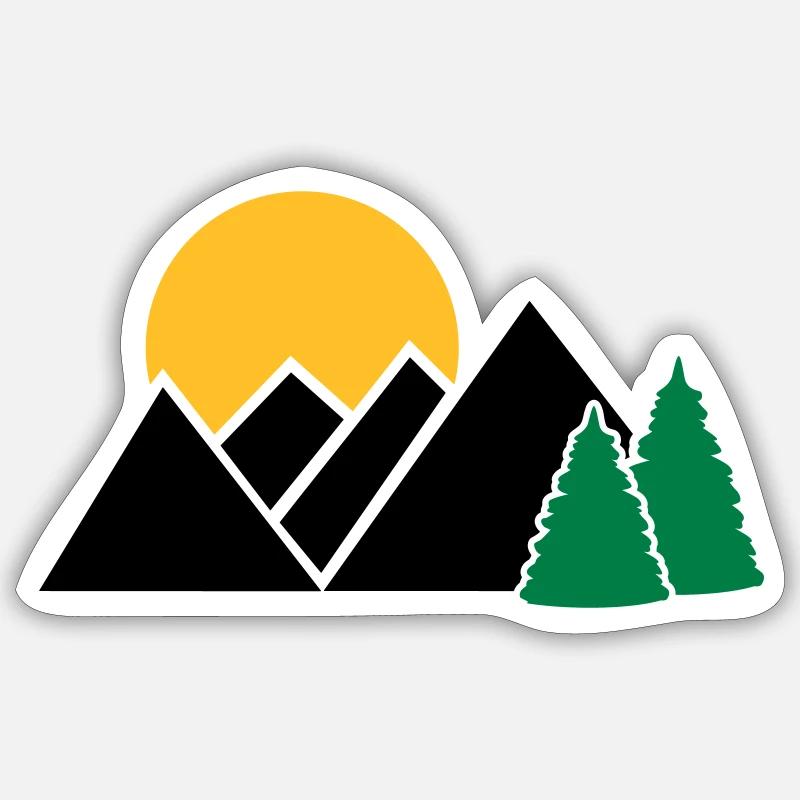 Berg - Sticker Größe S (10 x 10 cm) - Mattweiß