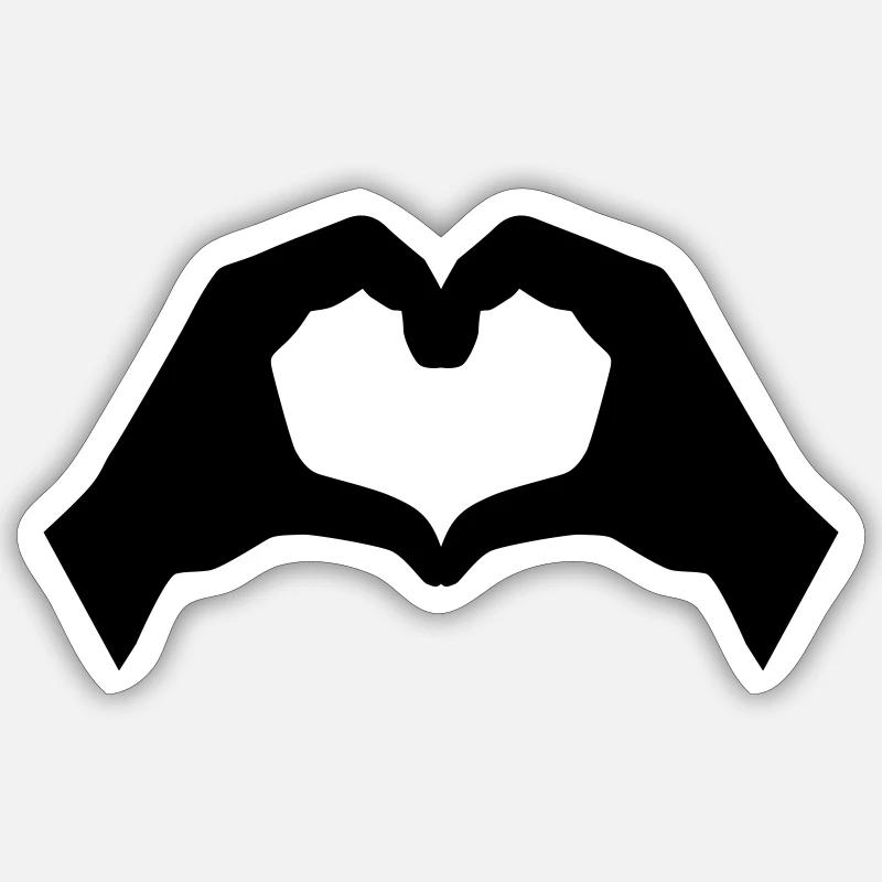 Hand - Sticker Größe S (10 x 10 cm) - Mattweiß