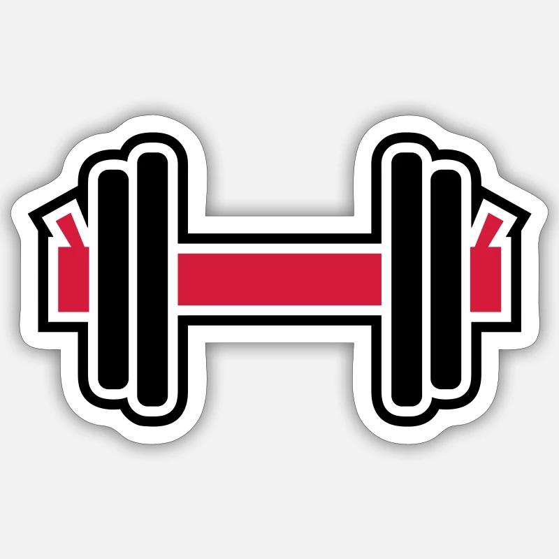 Hantel - Sticker Größe S (10 x 10 cm) - Mattweiß