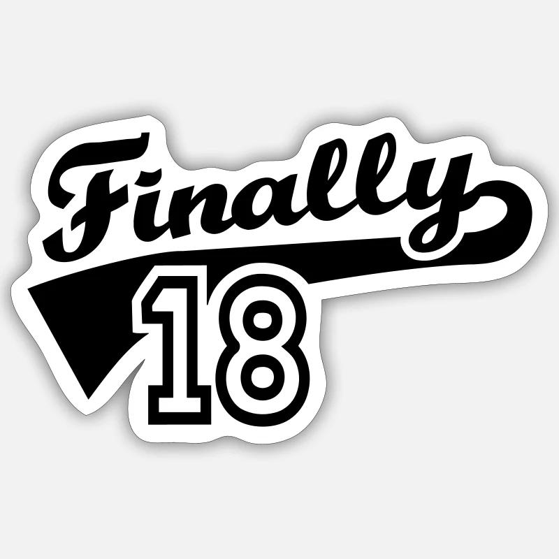 18. Geburtstag - Sticker Größe S (10 x 10 cm) - Mattweiß