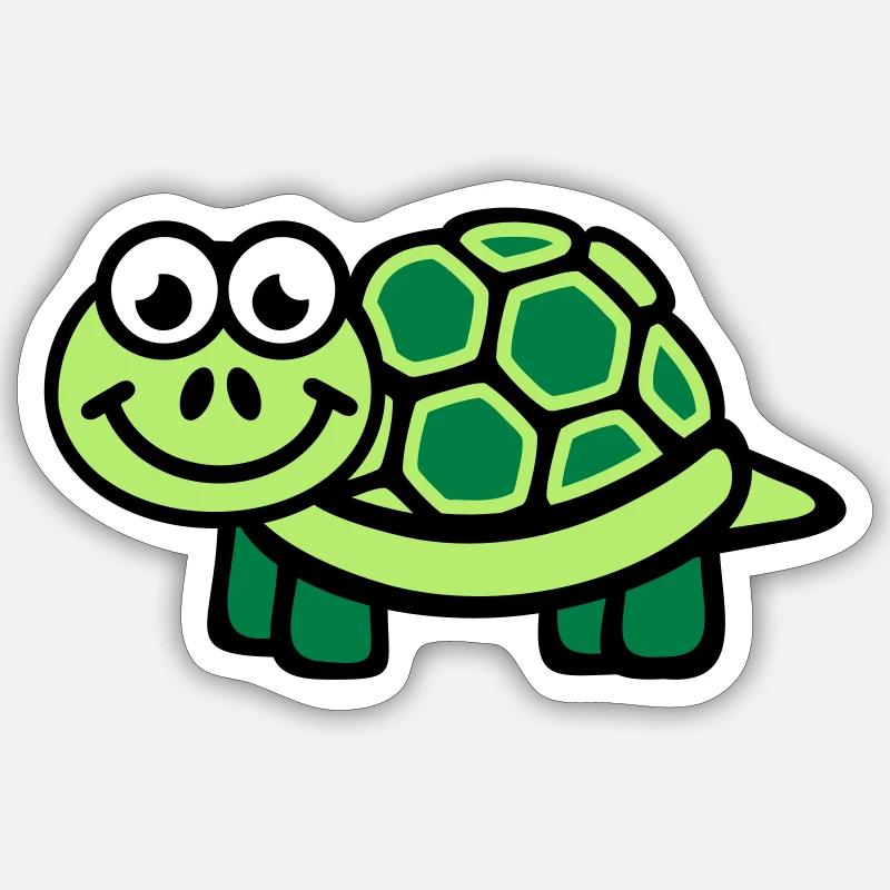 Schildkröte - Sticker Größe S (10 x 10 cm) - Mattweiß