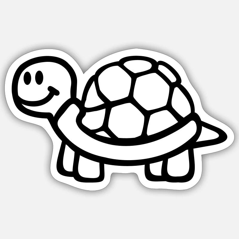 Tortue - Sticker taille S (10 x 10 cm) - blanc mat