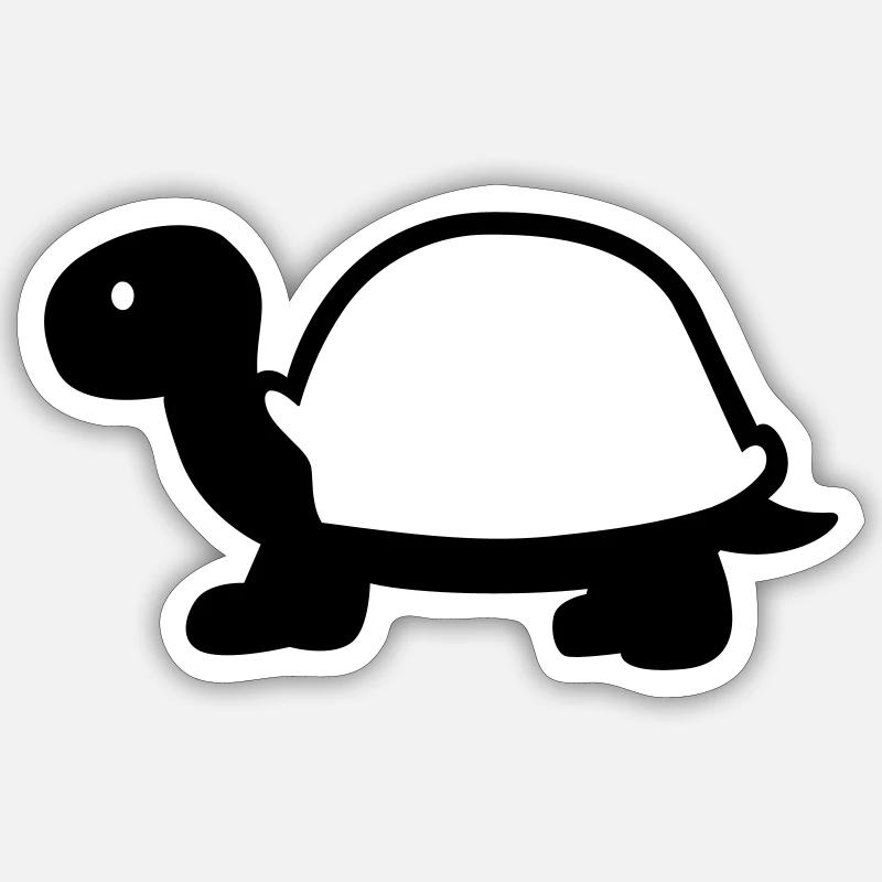 Tortue - Sticker taille S (10 x 10 cm) - blanc mat