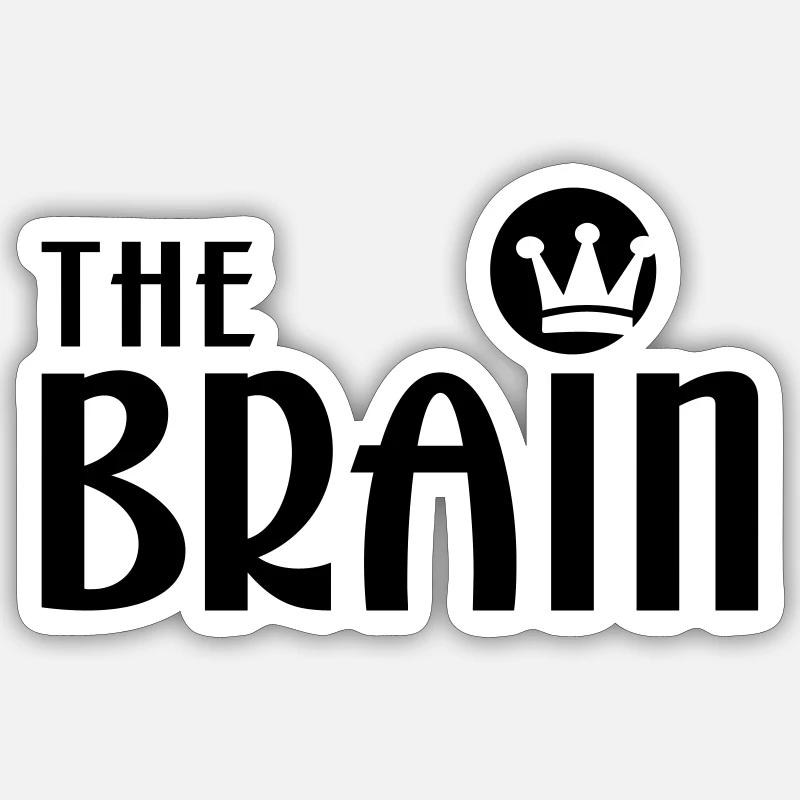 THE BRAIN - Sticker Größe S (10 x 10 cm) - Mattweiß