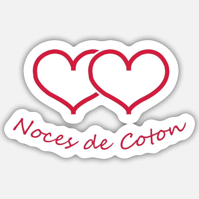 Noces de Coton - Sticker taille S (10 x 10 cm) - blanc mat