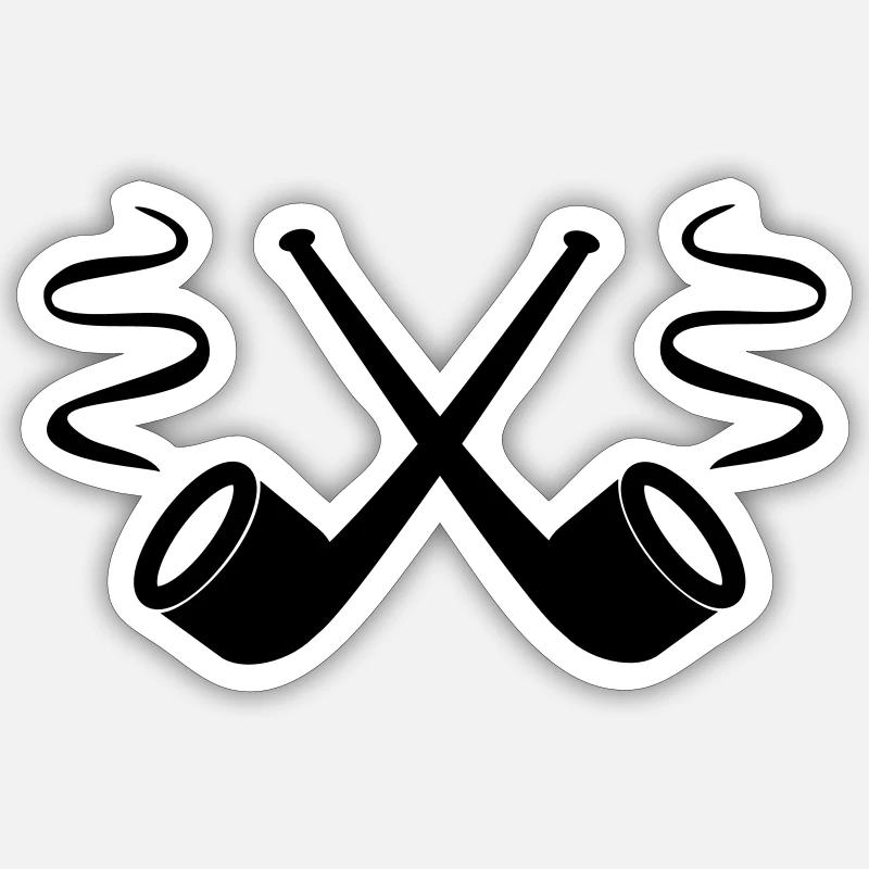 pipe - Sticker size S (10 x 10 cm) - white matte